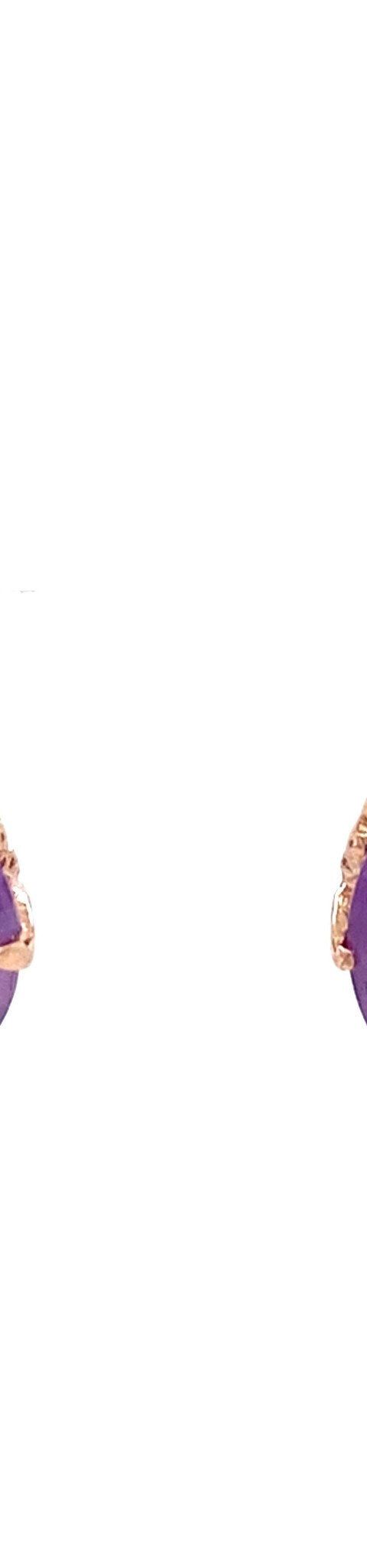 Vintage 14K Rose Gold Drop Earrings with Sapphire